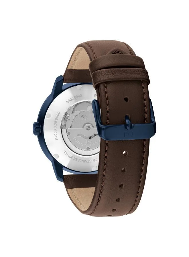 TOMMY HILFIGER Analogue Automatic Watch with Leather Strap